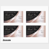 ラグジュアリーなブラックバラ金ゴールドデコールサンキューラベル 長方形シール (シート)