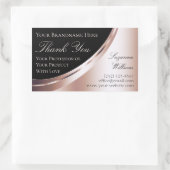 ラグジュアリーなブラックバラ金ゴールドデコールサンキューラベル 長方形シール (バッグ)