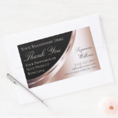 ラグジュアリーなブラックバラ金ゴールドデコールサンキューラベル 長方形シール (封筒)