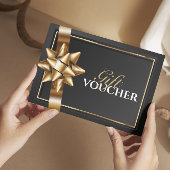 ラグジュアリーなブラック&金ゴールドギフト券