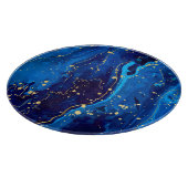 ラグジュアリーなブルーの金ゴールドマーブルテクスチャ カッティングボード (角)