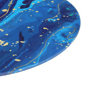 ラグジュアリーなブルーの金ゴールドマーブルテクスチャ カッティングボード (角)