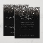 ラグジュアリーなプラチナシルバーグリッターエレガントフライヤー (正面/裏面)