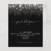ラグジュアリーなプラチナシルバーグリッターエレガントフライヤー (裏面)