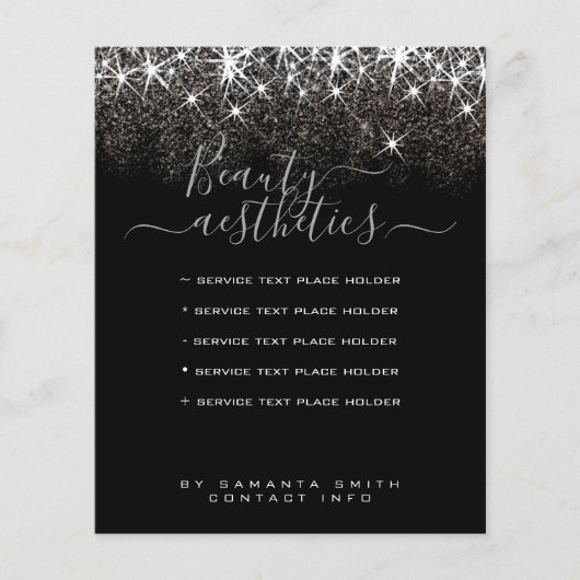 ラグジュアリーなプラチナシルバーグリッターエレガントフライヤー (正面)