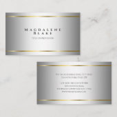 ラグジュアリーなミニマリストのホワイト金ゴールド(名前あり) 名刺 (正面/裏面)