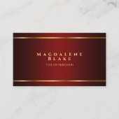 ラグジュアリーなミニマリストのレッドブルゴーニュ 名刺 (正面)