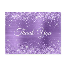 ラグジュアリーなライラックカラーのスイート16 サンクスカード