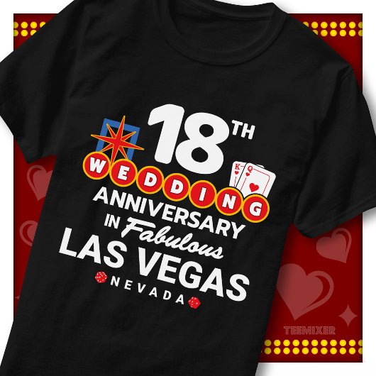 ラグジュアリーなラスベガスの18回目結婚記念日をお祝いするカップル Tシャツ