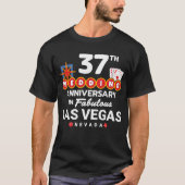 ラグジュアリーなラスベガス風37回目結婚記念日のお祝い Tシャツ (正面)