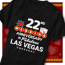ラグジュアリーなラスベガス 挙式22周年記念カップル Tシャツ