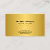 ラグジュアリーなレガル金ゴールドフレームオンブラック 名刺 (裏面)