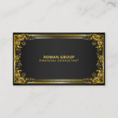 ラグジュアリーなレガル金ゴールドフレームオンブラック 名刺 (正面)