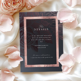 ラグジュアリーなローズゴールド ヴィンテージ ボタニカル ウェディング ディテール エンクロージャーカード
