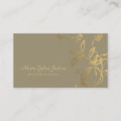 ラグジュアリーな偽のゴールド箔のセージグリーンインテリアデザイナー 名刺 (正面)