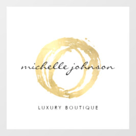 ラグジュアリーな偽金ペイントサークルデザイナーロゴ ウィンドウサイン