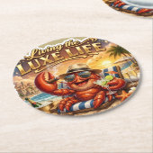 ラグジュアリーな夏のビーチ ライフ ペーパー コースター (アングル)
