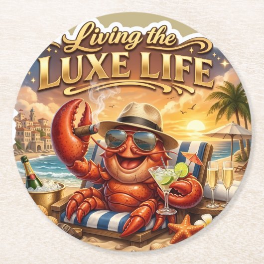 ラグジュアリーな夏のビーチ ライフ ペーパー コースター (正面)