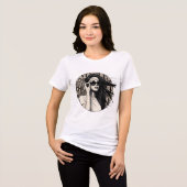 ラグジュアリーな女性の風になびく髪のイラスト トライブレンドＴシャツ (正面全面)