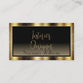 ラグジュアリーな暗い金ゴールドフレームブラウングラデーション(写真あり) 名刺 (正面)
