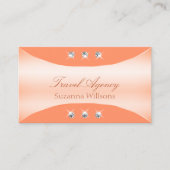 ラグジュアリーな桃の色とダイヤきらめくモンド 名刺 (正面)