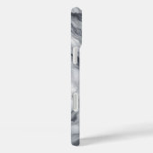ラグジュアリーな白とグレーの大理石ケース - ドラマティックな流れ Case-Mate iPhoneケース (裏面 / 右)