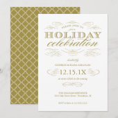 ラグジュアリーな祝賀会 豪華なホリデーパーティーの招待状 招待状 (正面/裏面)