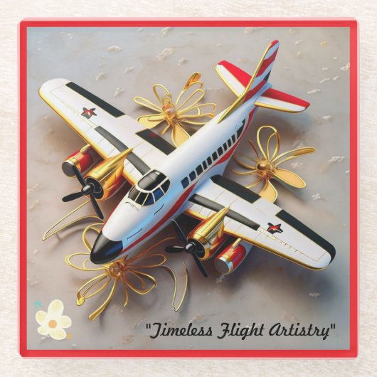 「ラグジュアリーな航空機」 ガラスコースター (正面)