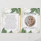 ラグジュアリーな葉の金ゴールドお祝いのライフプログラム (正面)