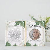 ラグジュアリーな葉の金ゴールドお祝いのライフプログラム (スタンド正面)