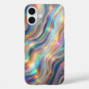 ラグジュアリーな虹色輝きの瑪瑙スマホケース - マジック iPhone 16 PLUSケース