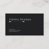 ラグジュアリーな質感のブラックとシルバーミニマリスト 名刺 (裏面)