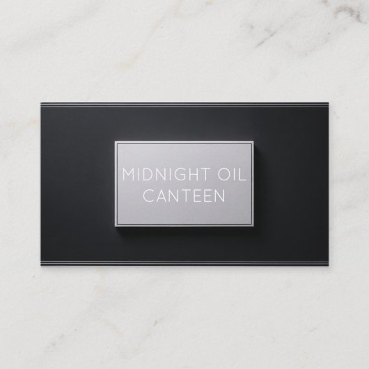 ラグジュアリーな質感のブラックとシルバーミニマリスト 名刺 (正面)