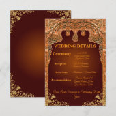 ラグジュアリーな赤と金の結婚式 詳細カード エンクロージャーカード (正面/裏面)