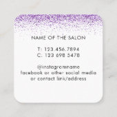 ラグジュアリーな輝きの紫のサロン予約カード 予約カード (裏面)