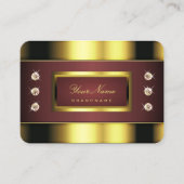 ラグジュアリーな金ゴールドとラインストーンフェイクによるブルゴーニュ 名刺 (正面)