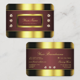 ラグジュアリーな金ゴールドとラインストーンフェイクによるブルゴーニュ 名刺
