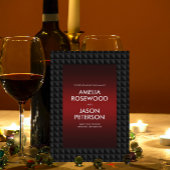 ラグジュアリーな黒いポリゴン形状パター結婚ン 招待状