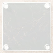 ラグジュアリーな黒い大理石:テクスエレガントチャ ガラスコースター (裏面)