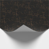 ラグジュアリーな黒い大理石：テクスエレガントチャ ラッピングペーパー (角)