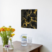 ラグジュアリーな黒の背景金ゴールドパターンのアクセント 箔ポスター (レイダウン (キッチン))