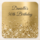 ラグジュアリーな50歳の誕生日 スクエアペーパーコースター (正面)
