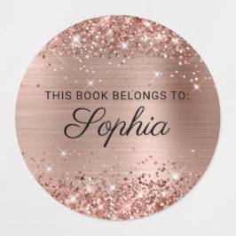 ラグジュアリーな ローズゴールド ホイル エレガント カリグラフィー ブック キラキラ ラベル