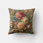 ラグジュアリーに潜む – ゴシック様式のフローラデザイン クッション (裏面)