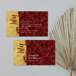 ラグジュアリーはっきりしたジュエリールビー金ゴールドブラシモノグラム 名刺