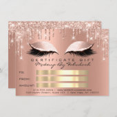ラグジュアリーまばたきバラドリップメイクアップ証明書ギフト 招待状 (正面/裏面)