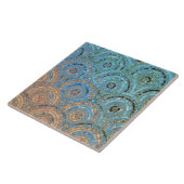 ラグジュアリーアクアクリームメタルフォイルグリッタードットサークル タイル (側面)