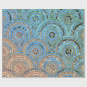 ラグジュアリーアクアクリームメタルフォイルグリッタードットサークル ラッピングペーパー (フラット)