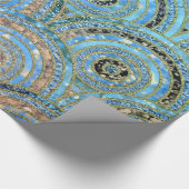 ラグジュアリーアクアクリームメタルフォイルグリッタードットサークル ラッピングペーパー (コーナー)