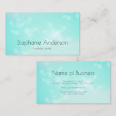 ラグジュアリーアクアブルー《写真》ぼけ味グラマラースパークル 名刺 (正面/裏面)